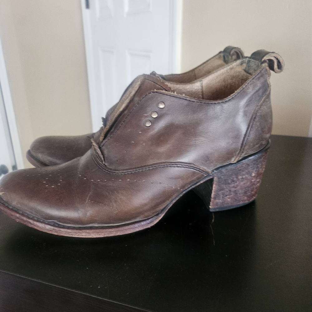 Freebird Distressed Brown Leather Ankle Booties